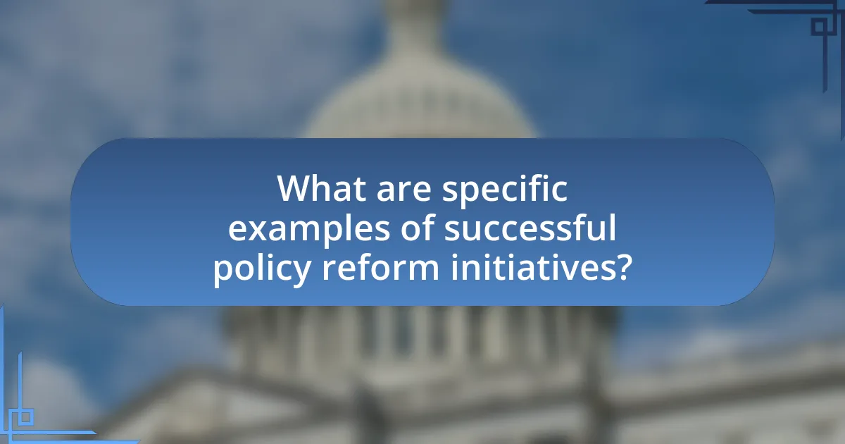 What are specific examples of successful policy reform initiatives?
