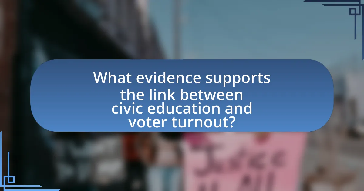 What evidence supports the link between civic education and voter turnout?