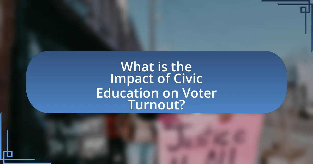What is the Impact of Civic Education on Voter Turnout?